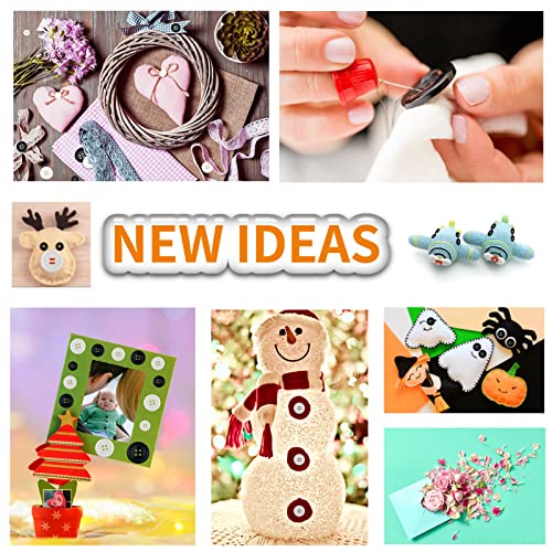 162 Pieces Mixed Resin Sewing Buttons, Eco-Friendly 1 inch Buttons with Compartmentalized Storage Box Black Buttons, 4 Holes 5 Sizes DIY White Buttons, Suitable for Sewing, DIY and Holiday Decoration.