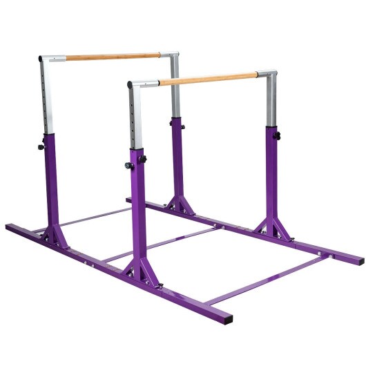 Adjustable Kids Gymnastics Parallel Bars Double Horizontal Training Steel Frame