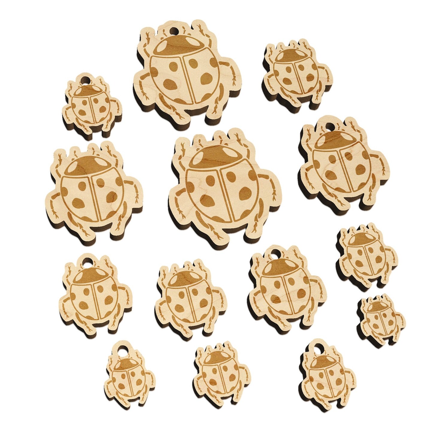 Ladybug Drawing Mini Wood Shape Charms Jewelry DIY Craft