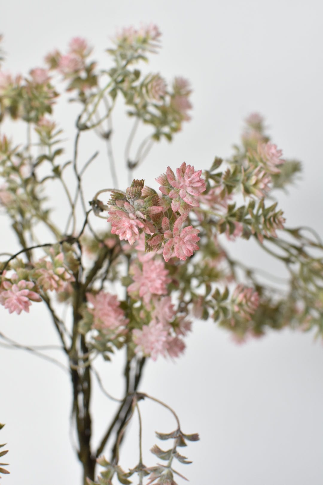 18&#x22; Faux Pink/Green Gray Sedum Bush