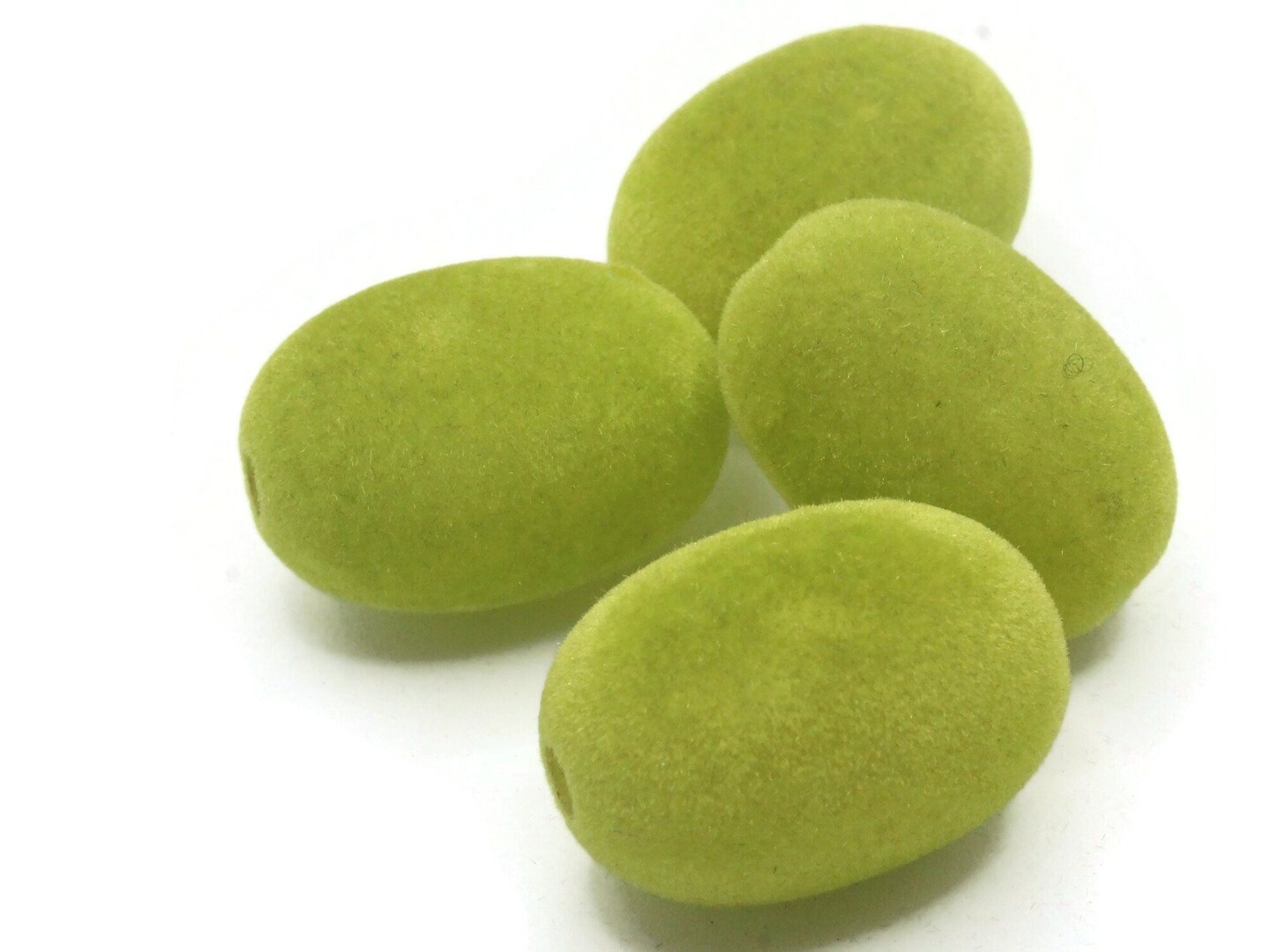 4 28mm Velvet Oval Bright Green Flocked Acrylic Base Beads Michaels