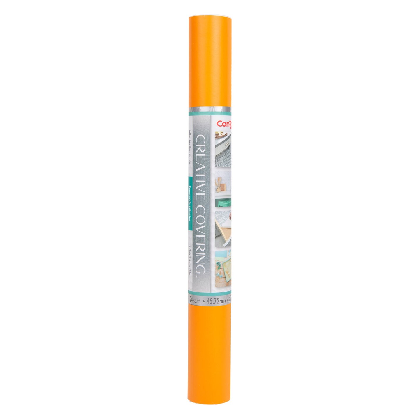 Creative Covering&#x2122; Adhesive Covering, Orange, 18&#x22; x 16 ft, Pack of 2
