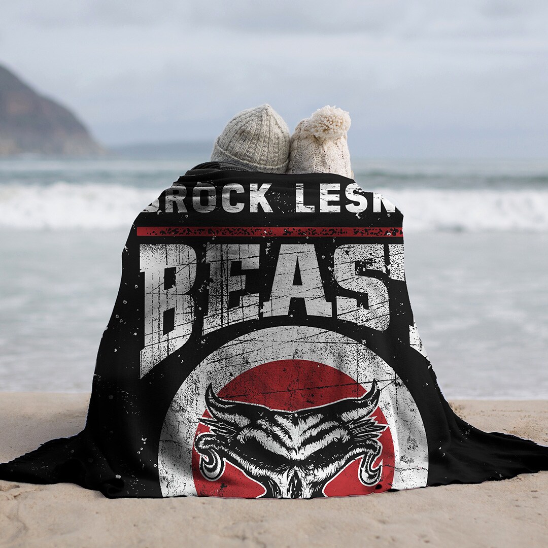 Sleep Squad WWE Brock Lesnar Beast Incarnate 60” x 80” Raschel Plush Blanket