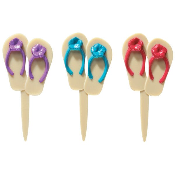 Summer Flip Flops DecoPics&#xAE; Cupcake Decoration, 12ct