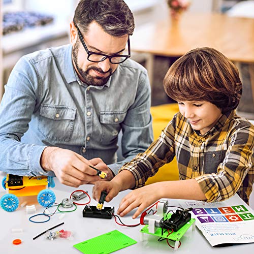 STEM Projects for Kids Ages 8-12, Robotics for Kids, DC Motor Model Car Kit, Electric Building Engineering Experiment Science Kits, Toys Gifts for Boys and Girls Ages 8 9 10 11 12