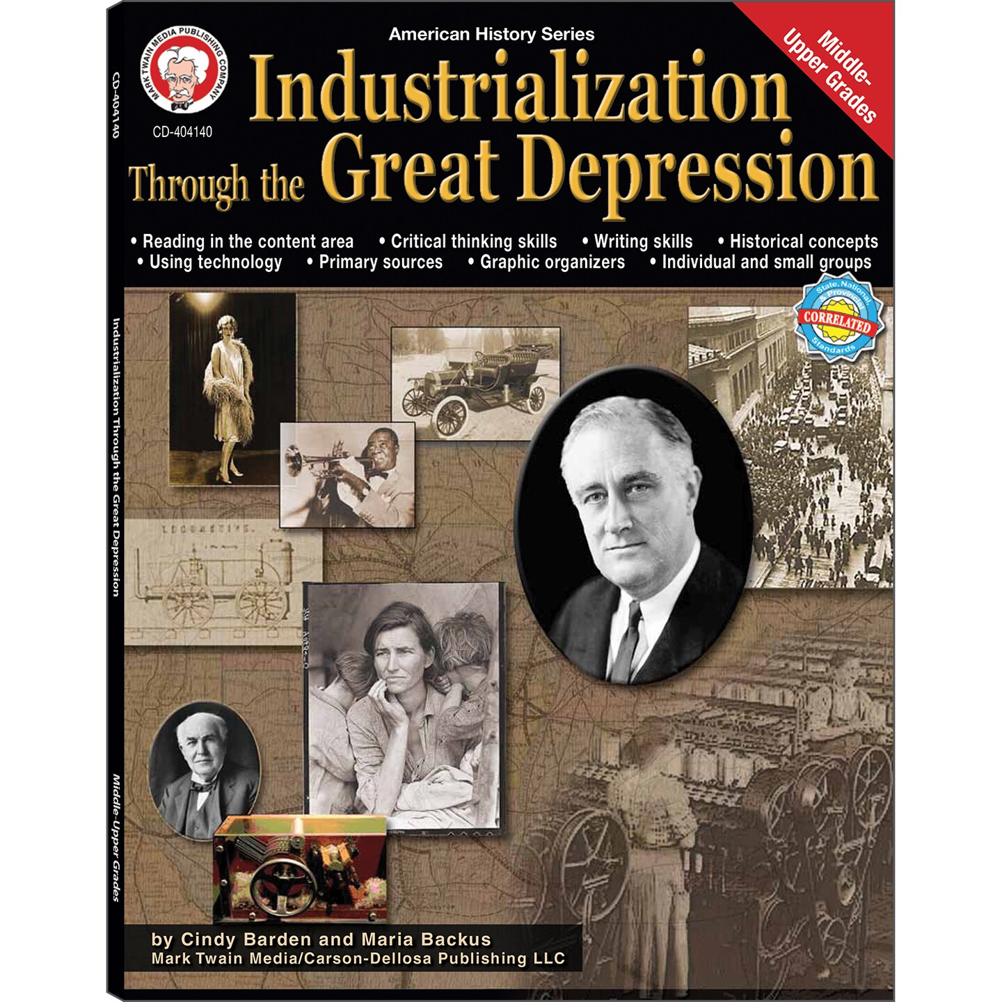 Mark Twain American History Textbooks, Grades 6-12, The Dust Bowl, Roaring 20s, Henry Ford, and Industrialization Through the Great Depression Workbook, Classroom or Homeschool Curriculum