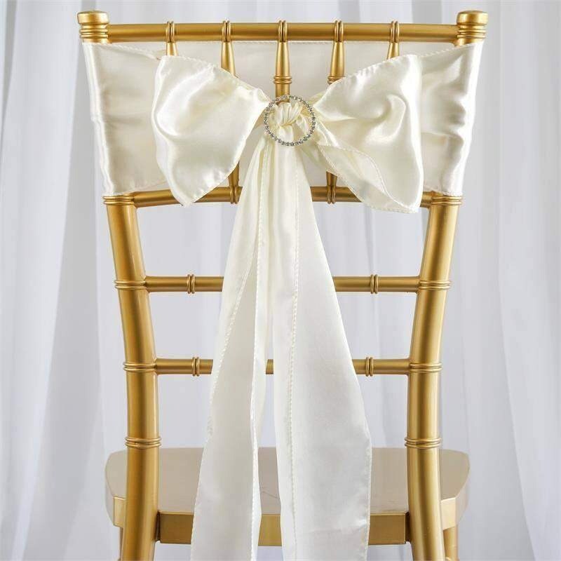 10Pcs Satin Chair Sashes for Wedding Reception Decor