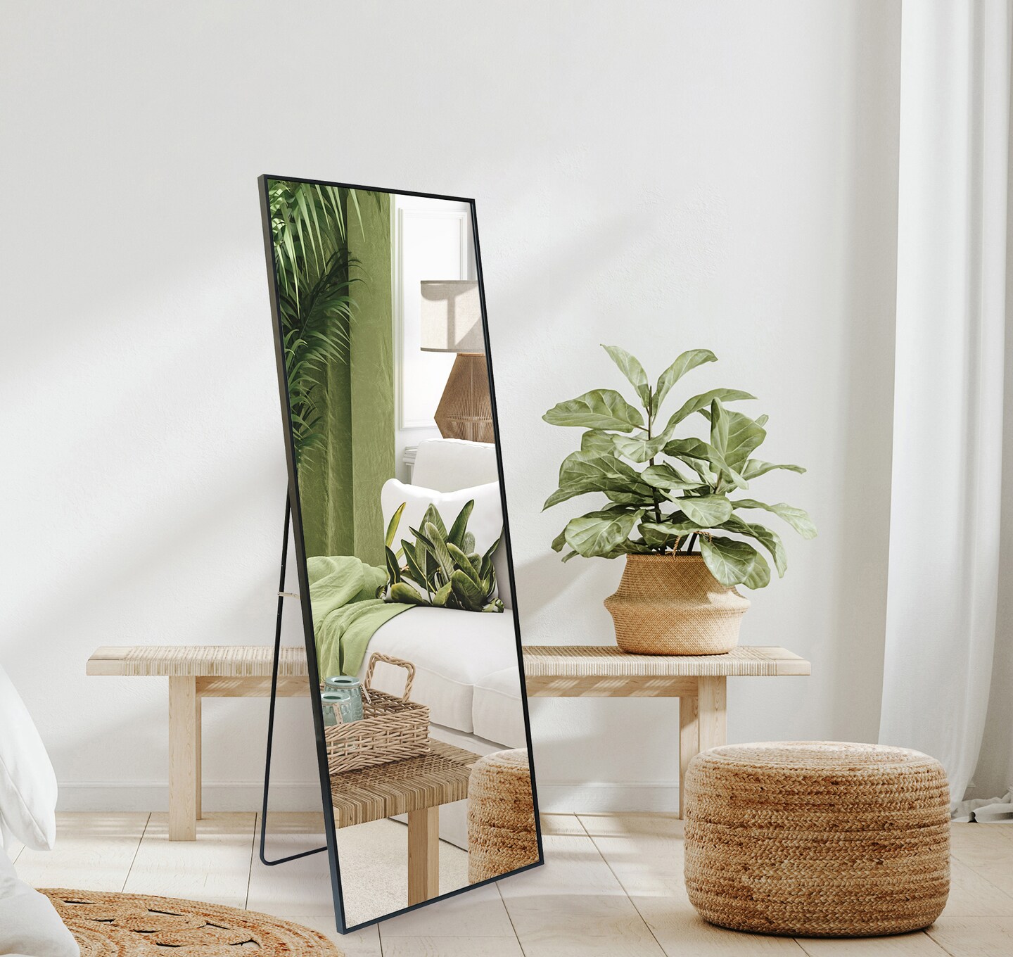 Americanflat Framed Round Mirror - Circle Mirror for Bathroom, Bedroom, Entryway, Living Room - Large Black Circle Mirror for Wall Décor