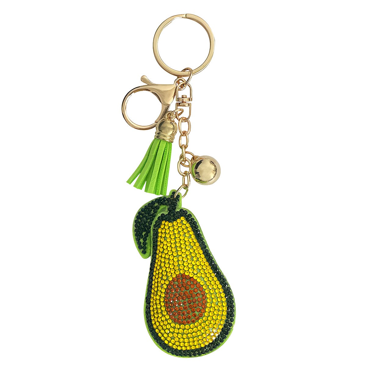 Wrapables Crystal Bling Key Chain Keyring Car Purse Handbag Pendant Charm, Avacado