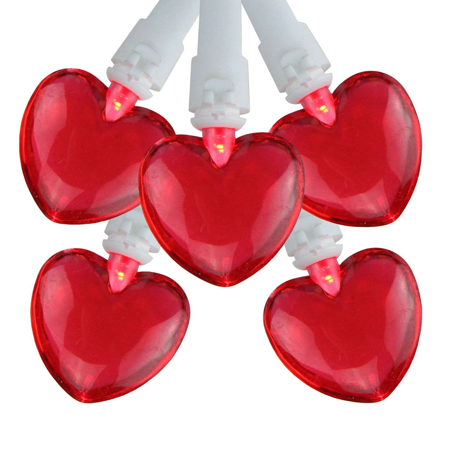 Northlight 20-Count Red LED Mini Hearts Valentine&#x27;s Day Lights - 4.75ft, White Wire