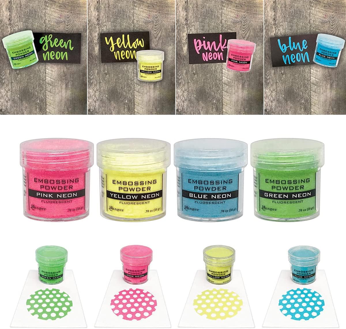 Ranger Neon Fluorescent Embossing Powders Bundle