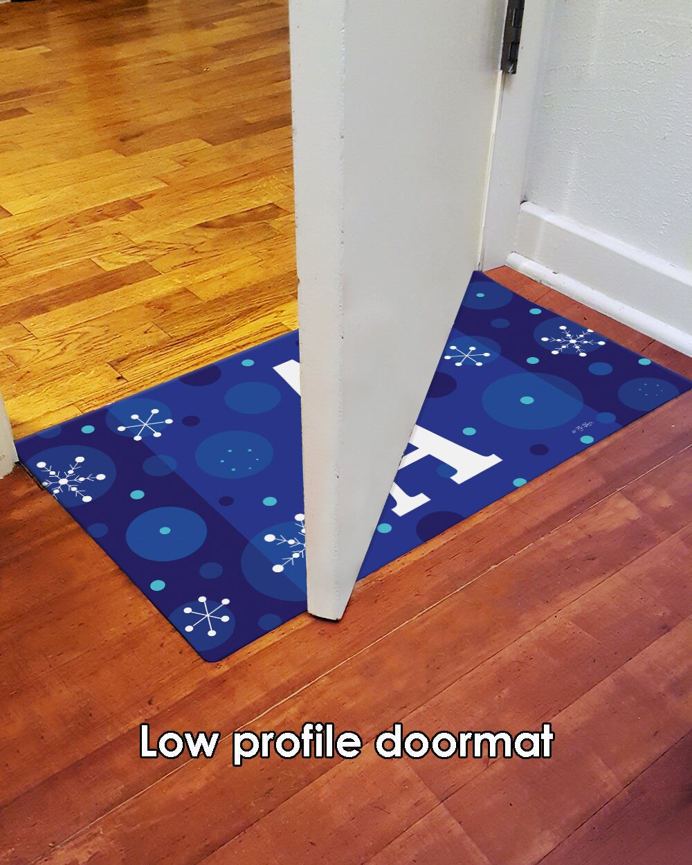 Winter Snowflakes Monogram A Door Mat (18 x 30&#x22;)