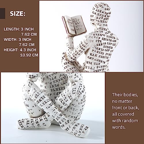 1 Pack Home Decor Pulp Reading Women Thinker Statue Aesthetic Sculpture Room Decor Modern Abstract Decoration on Shelf Table Desk for Living Room Office Bedroom A