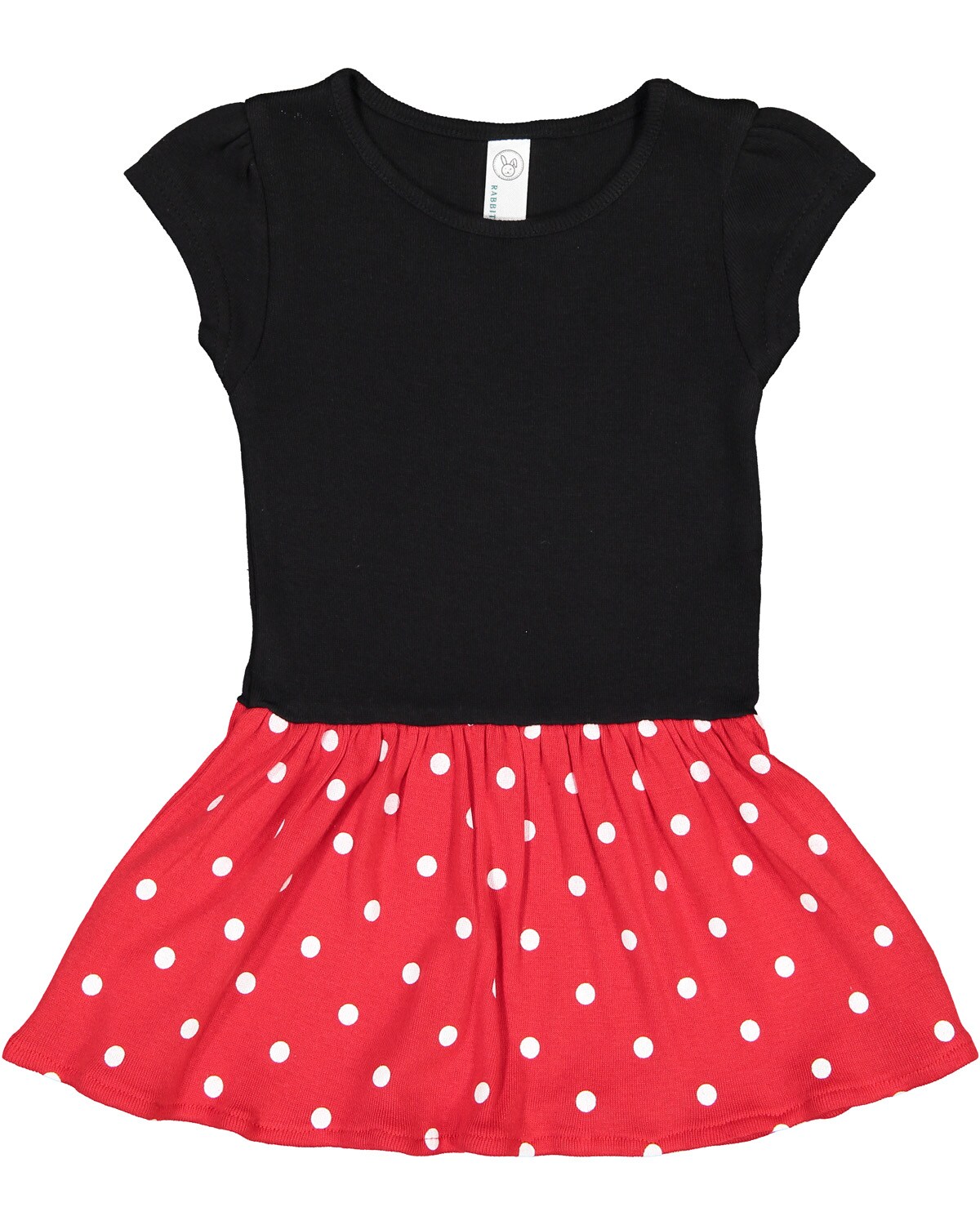 Baby Cotton Rib Dress --- Black &#x26; Red with White Dots, Various Sizes by Rabbit Skins&#xAE;