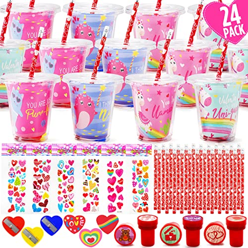 24 Pieces Valentine's Day Pencils for Kids Valentines Pencil Bulk Holiday  Pencils with Top Erasers Pencils for Valentine's Day Gifts Party Favors