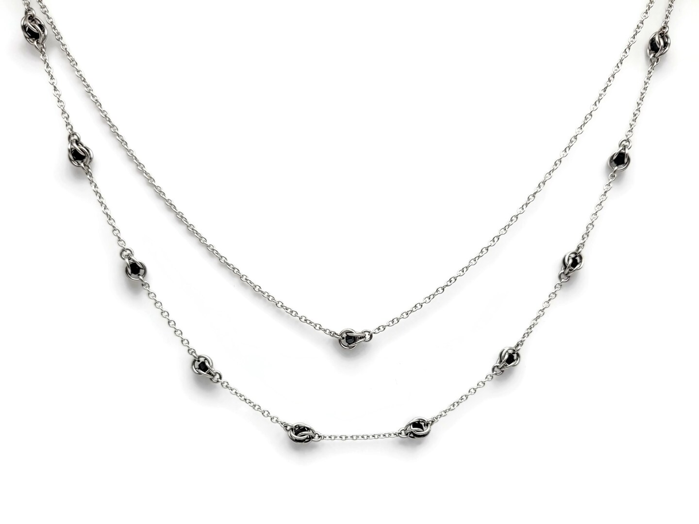 Illusion Double Strand Choker, Chainmaille Jewelry, Caged Glass