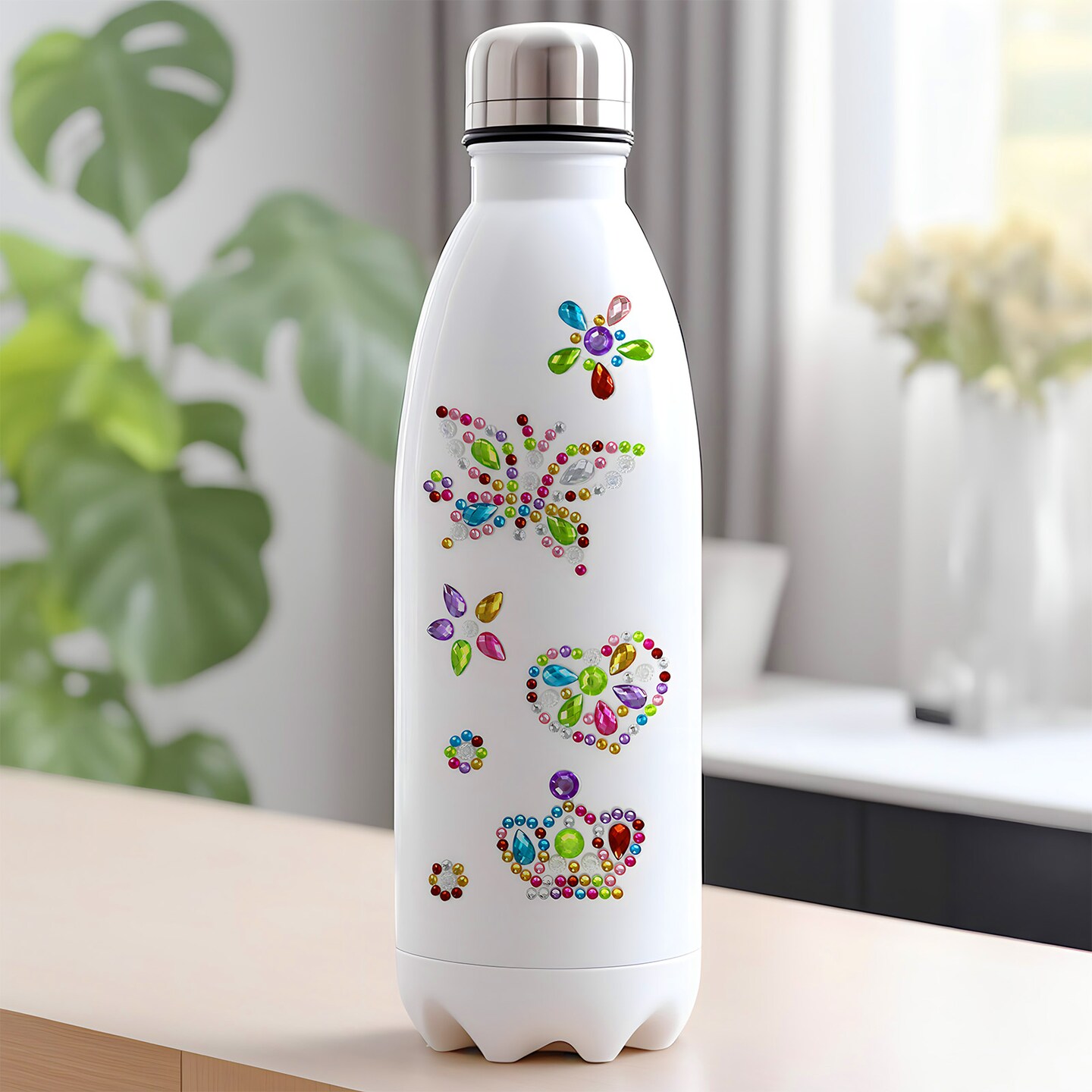 Wrapables Crystal Rhinestone Gem Stickers, Bling Jewel Adhesives for DIY Arts & Crafts, Smartphones, Water Bottles, Sunglass Cases (Set of 6)