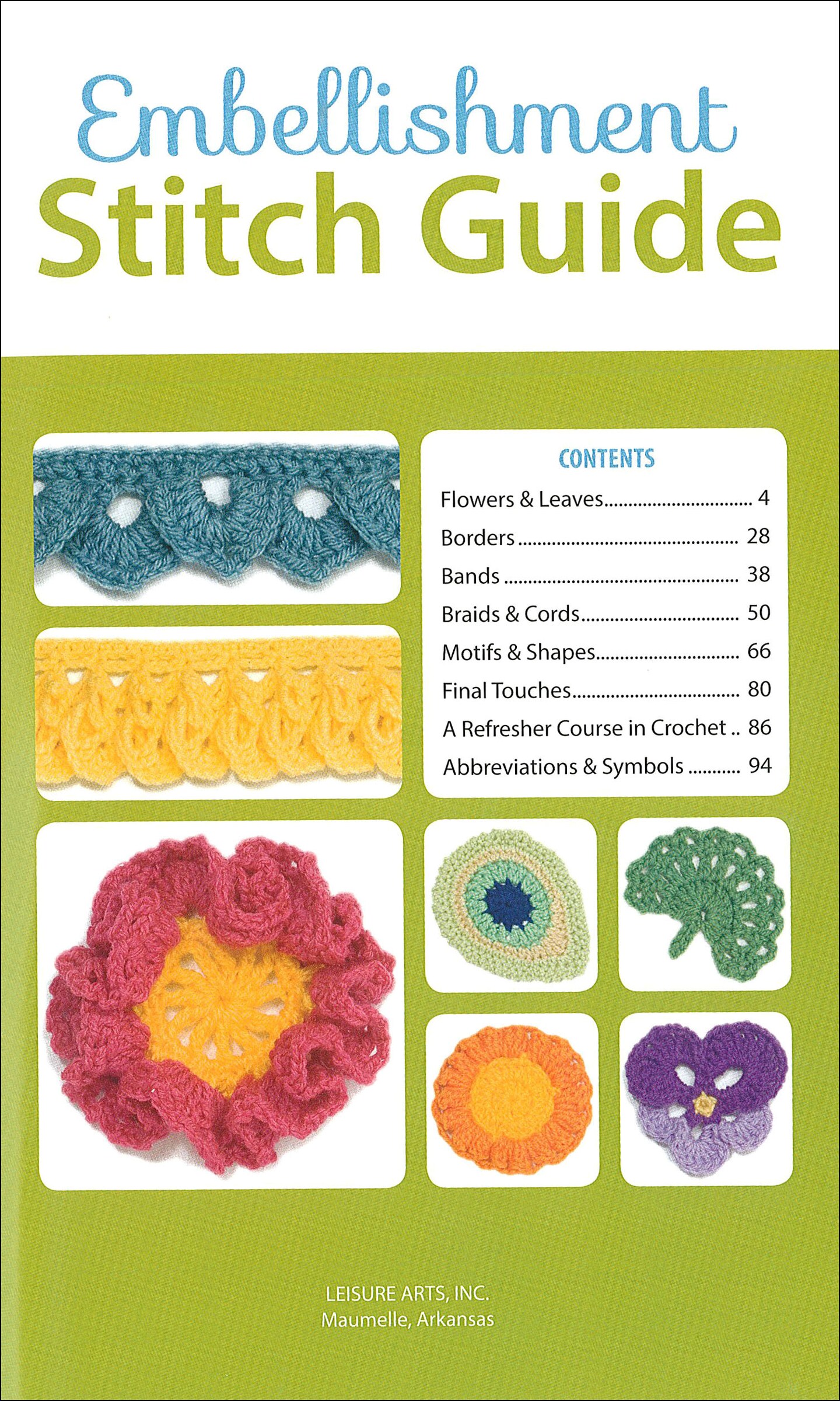 Leisure Arts Embellishment Stitch Guide Crochet Book