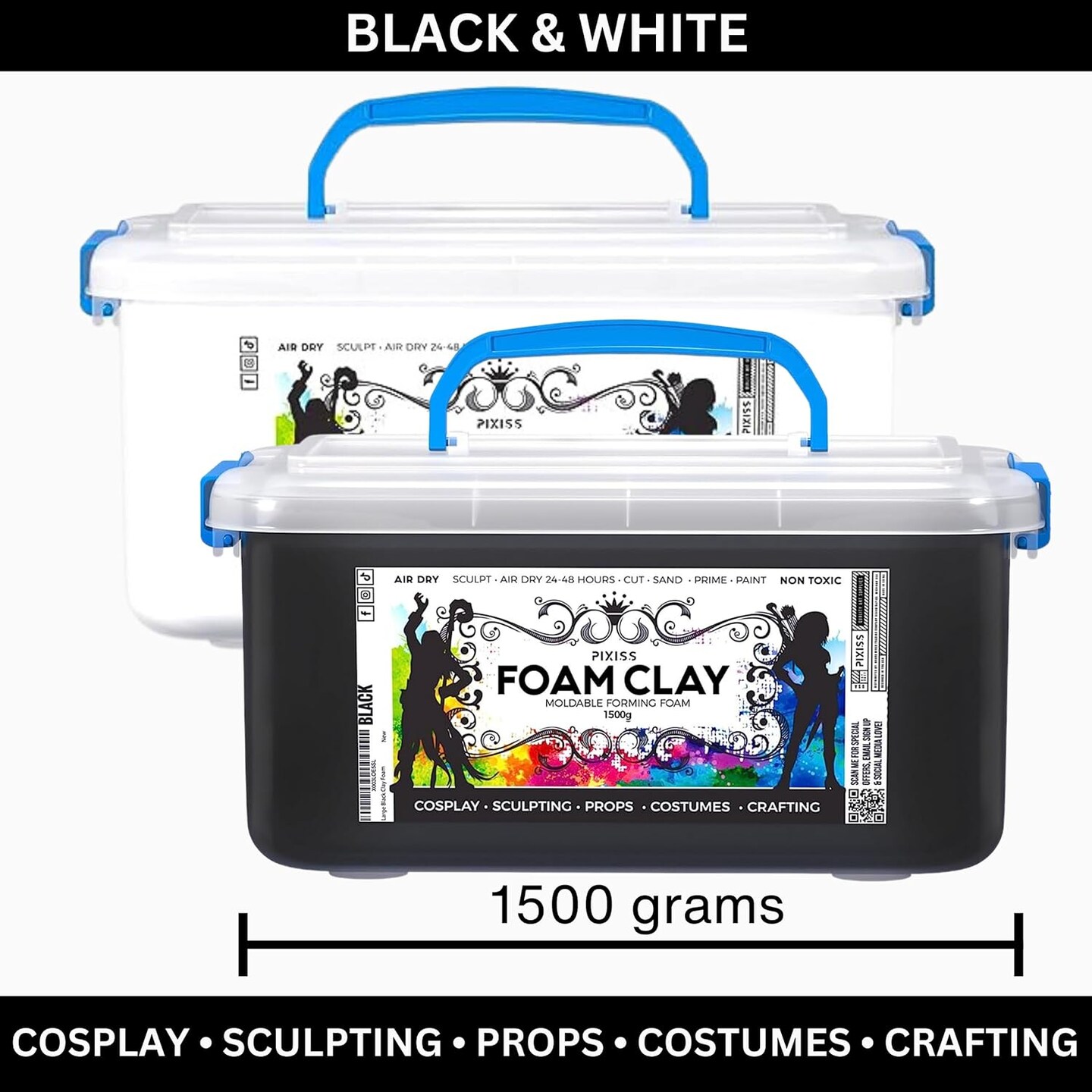 Moldable Cosplay Foam Clay (Gray) - Premium Modeling Foam Clay Air