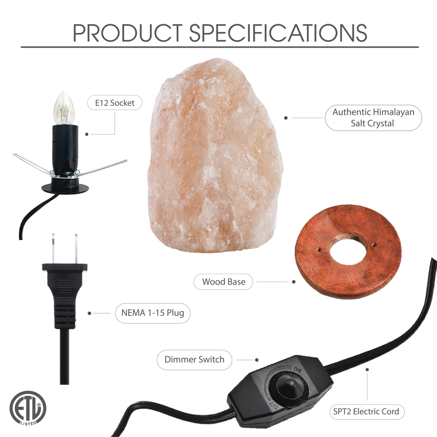 Juancarlos Salt Lamp Dimmable Light