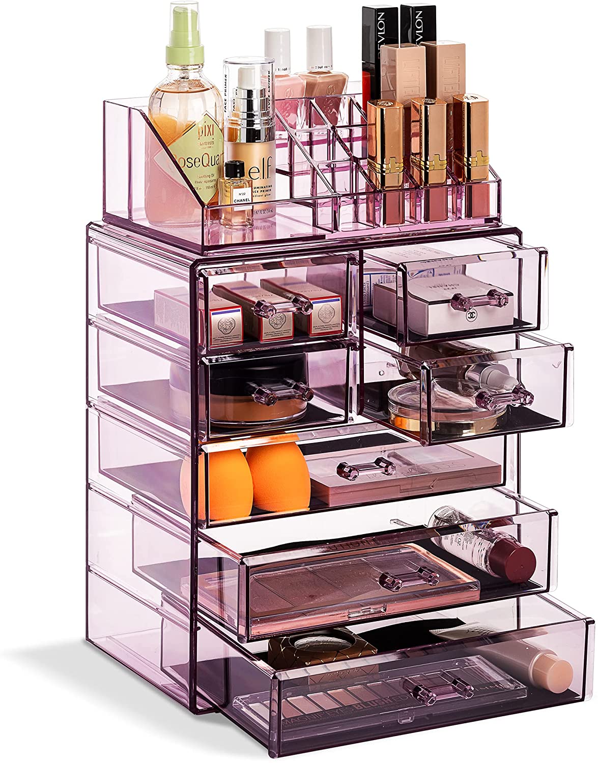 Sorbus Medium Makeup Organizer Set - (3 Large / 4 Small Drawers/Top Tray)