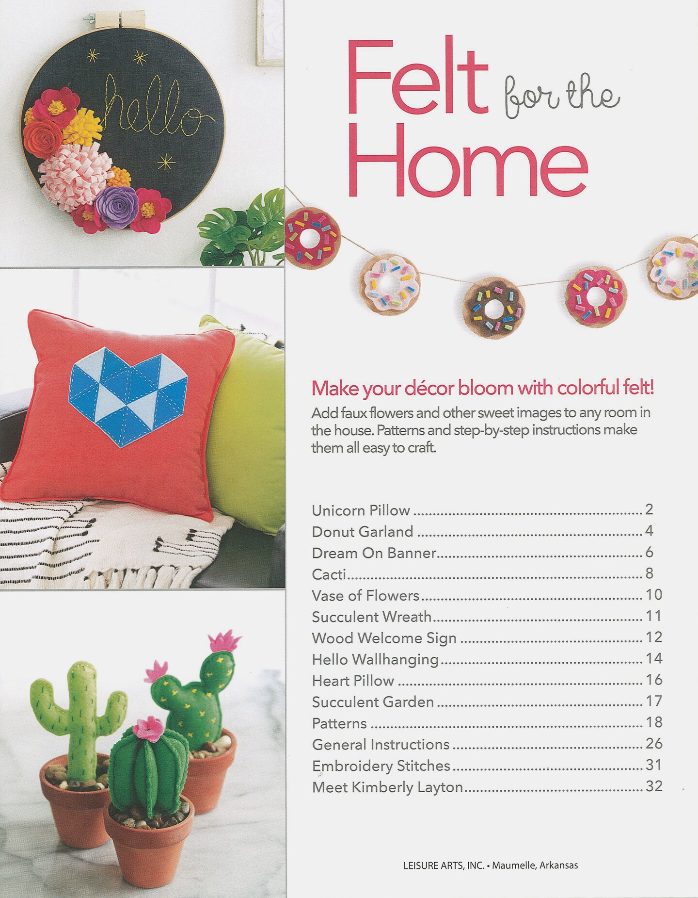 Leisure Arts Felt For The Home Crafting Book
