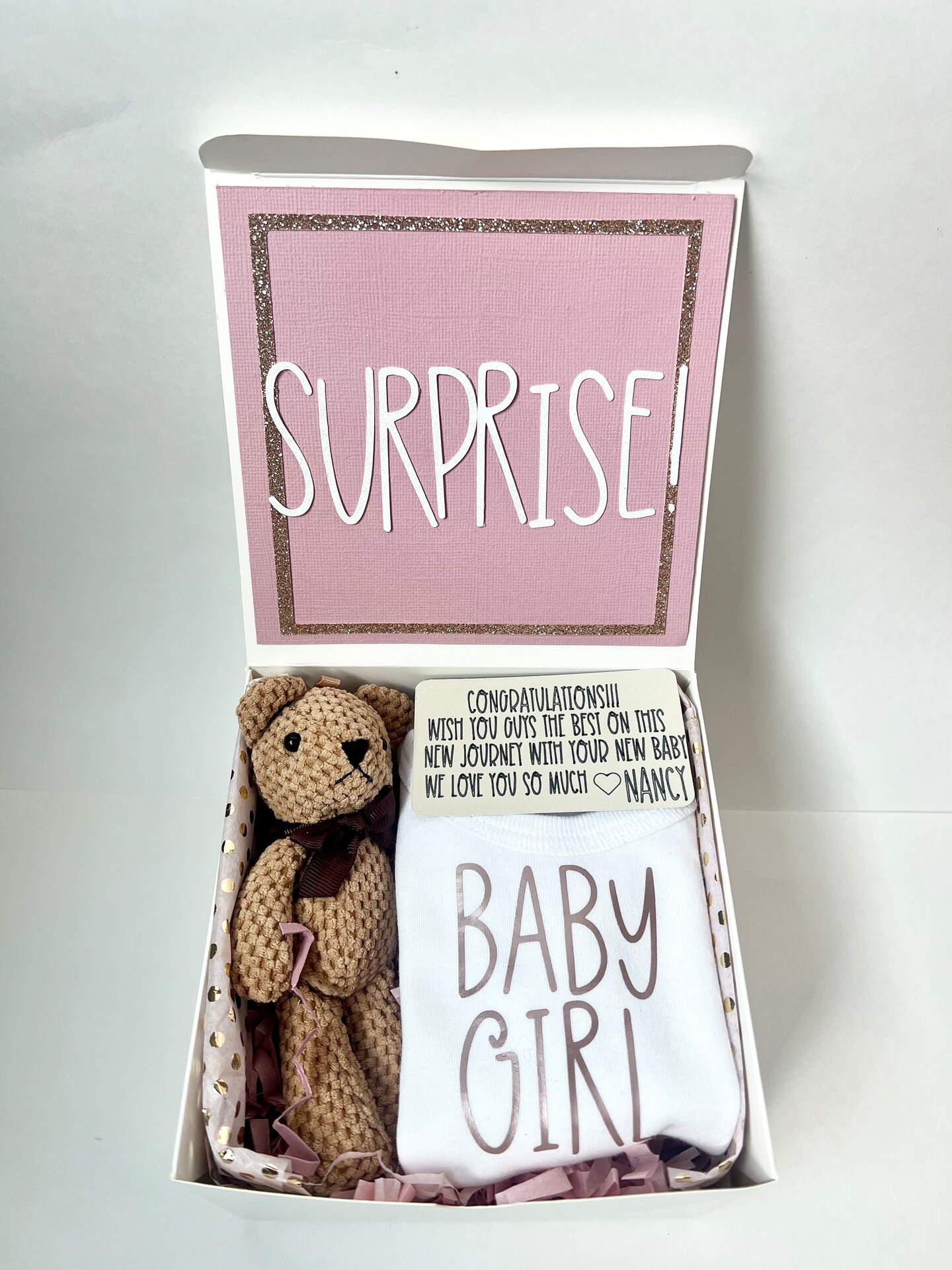 Gender reveal gift box, gender reveal for baby girl announcement, baby girl surprise gender reveal, it’s a girl gift box,gender reveal box