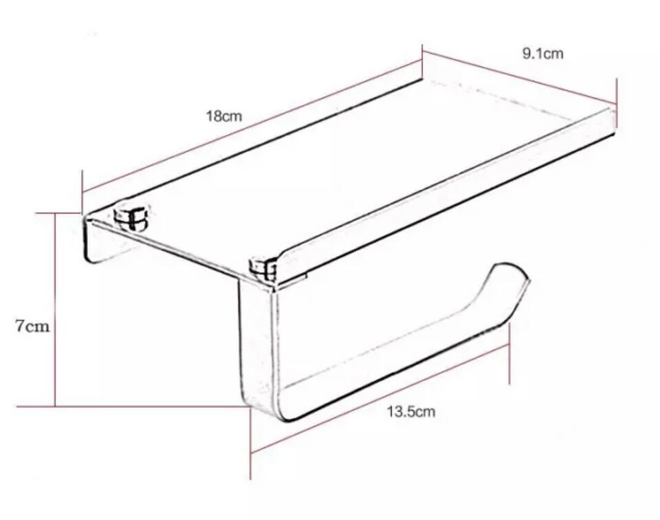 Toilet Paper Holder with Mobile Phone Storage Shelf Holders .