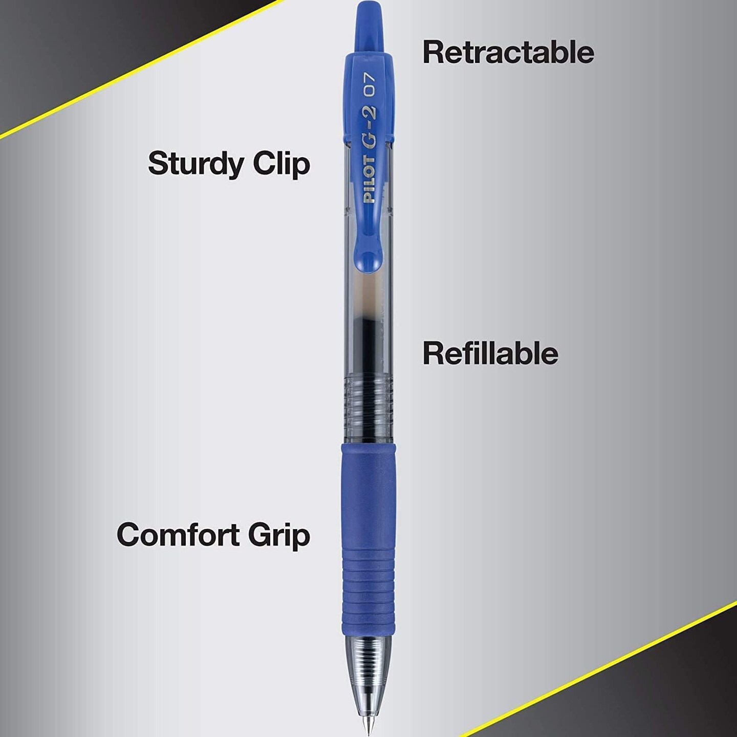 G2 Premium Refillable &#x26; Retractable Rolling Ball Gel Pens, Fine 0.7mm, Blue (31021)