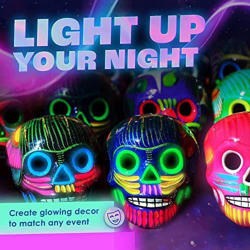 8 Pieces Glow-in-The-Dark Paint, Multi-Surface Acrylic Paints for Outdoor and Indoor Use on Canvas & Walls, Halloween Decorate, Gifts for Artists, Phosphorescent, Stocking Stuffers for Boys and Girls
