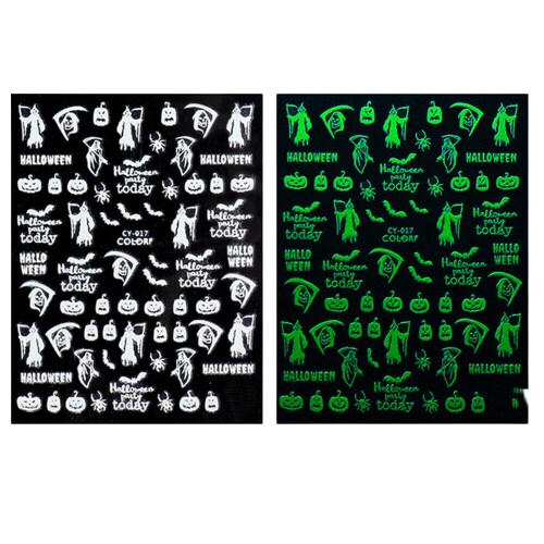 Kitcheniva Luminous 3D Nail Stickers Glow In Dark Design Decals