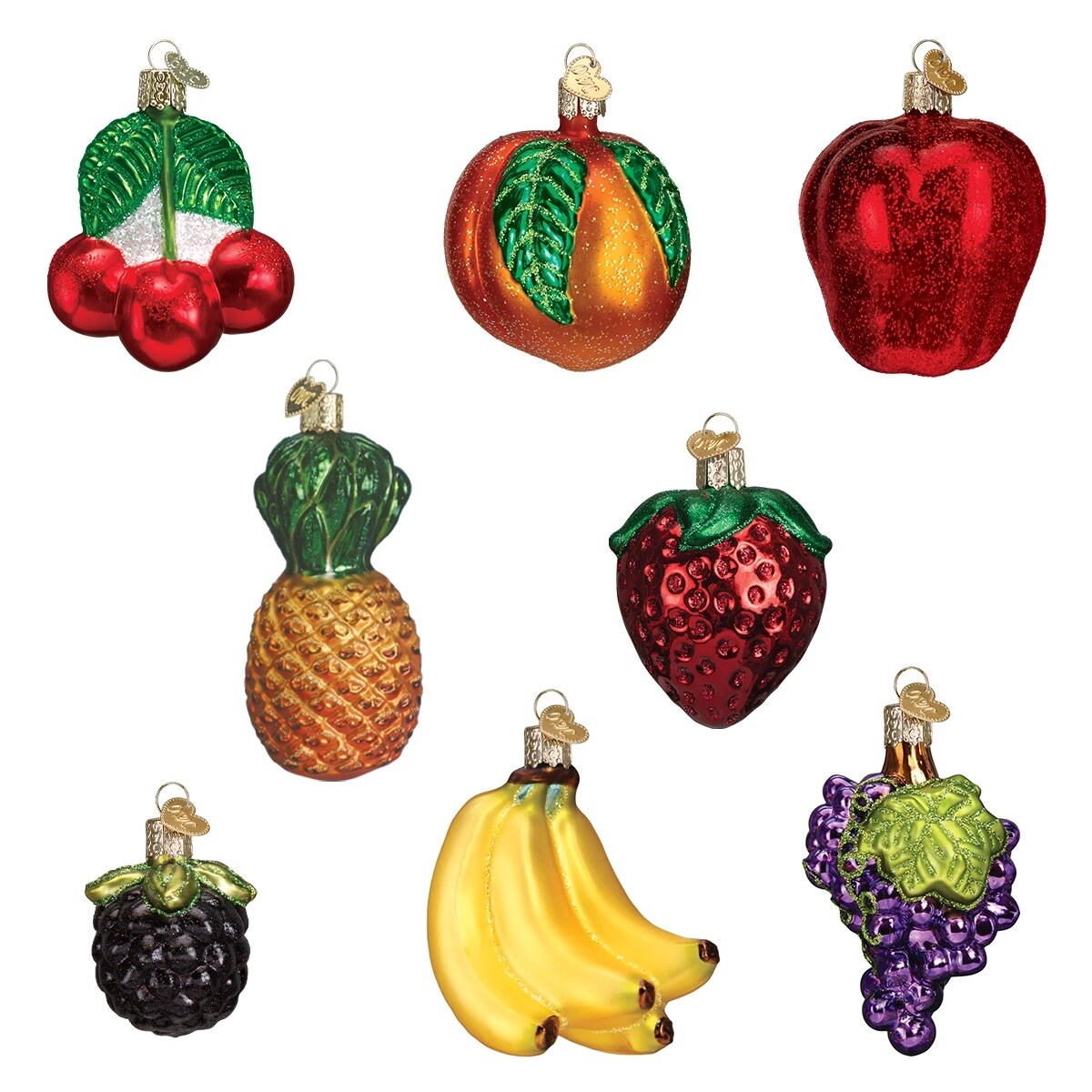 Old World Christmas: Fruit Hanging Ornaments, Set of 8