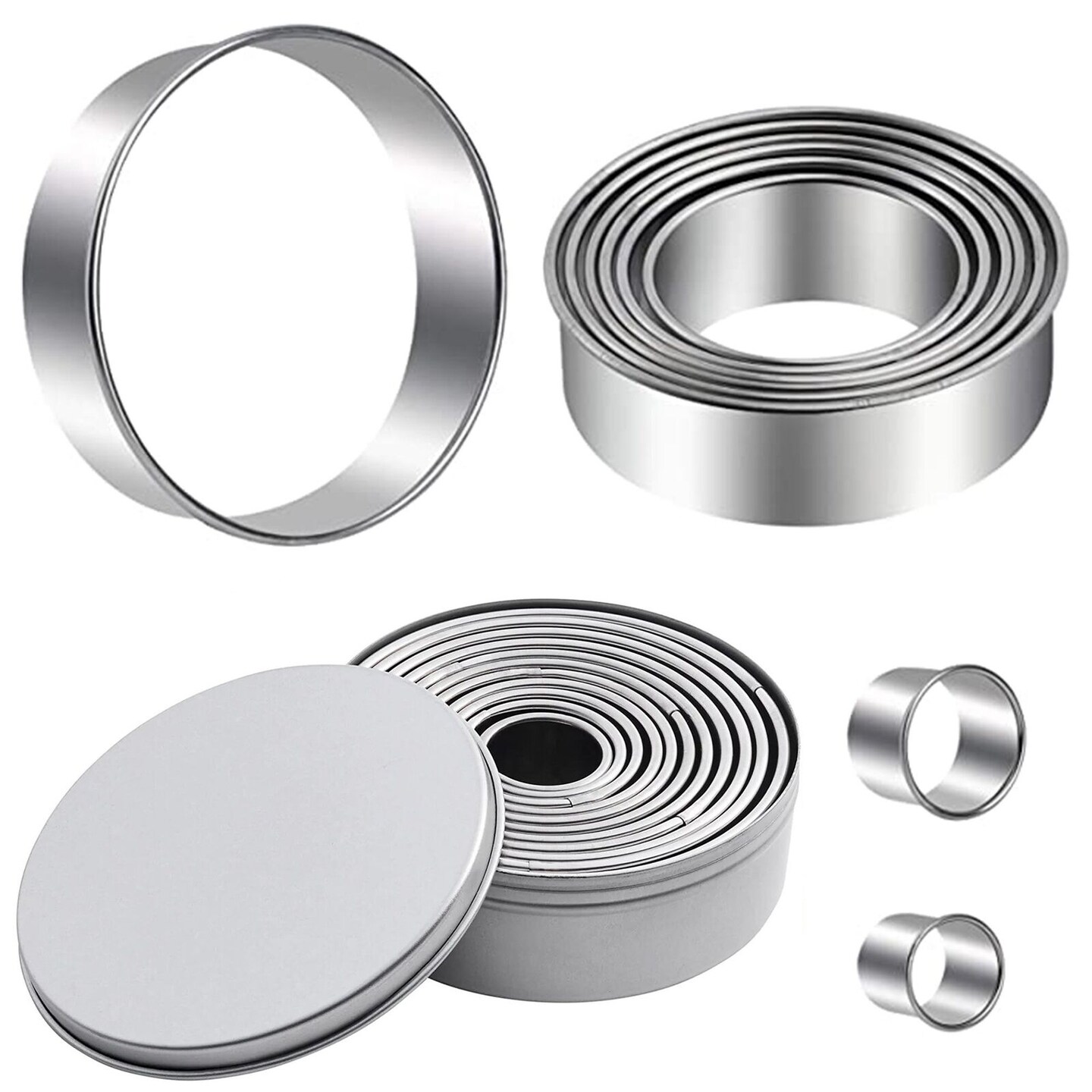 Stainless Steel Round Cookie Cutters Set