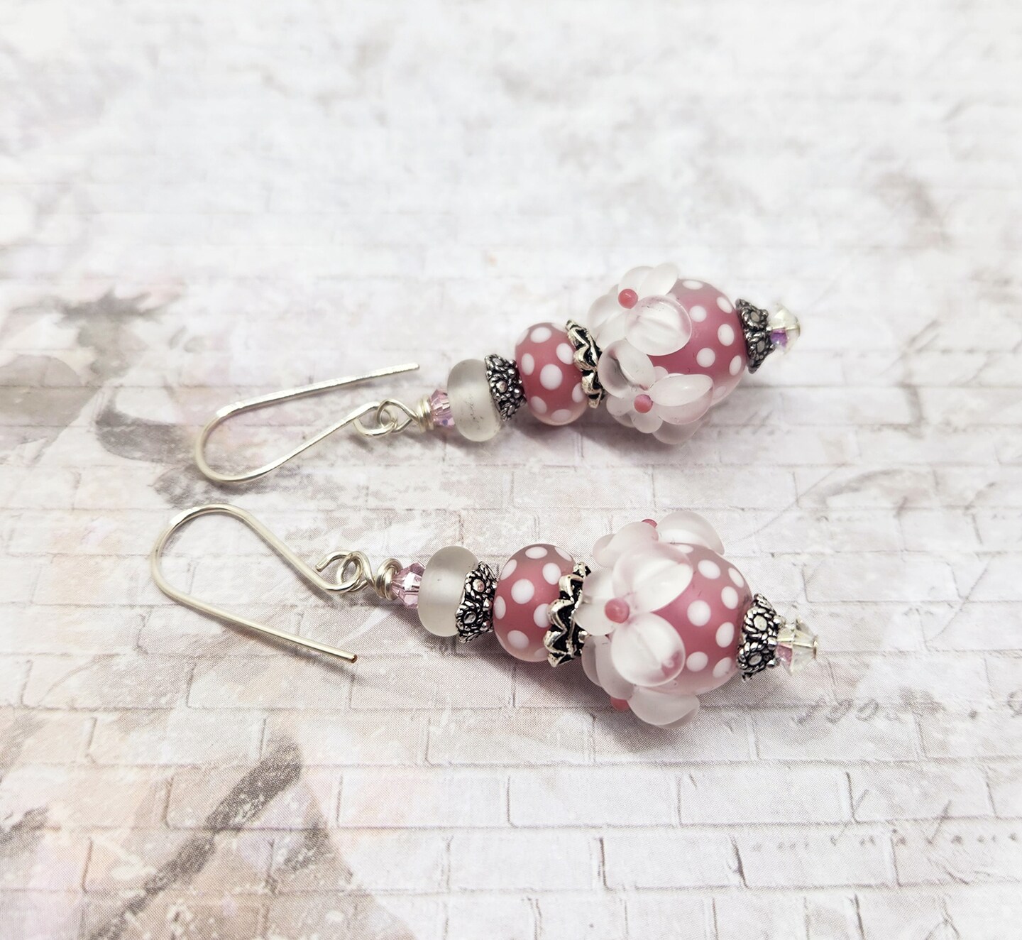 Glass sales bead earrings