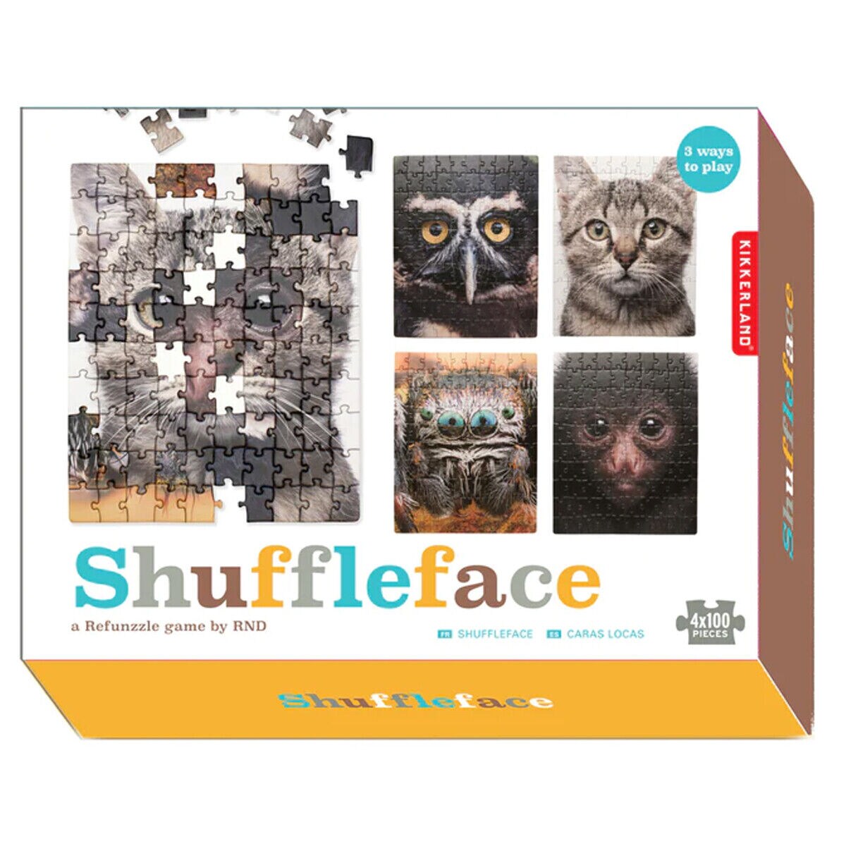 KIKKERLAND Unique Shuffleface Puzzles for Kids and Adults