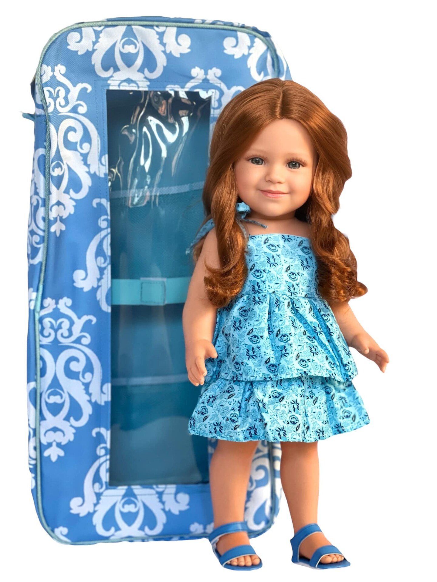 Rae Ricci&#x2122;: The Stylish Traveler with Red Curly Hair and Blue Eyes