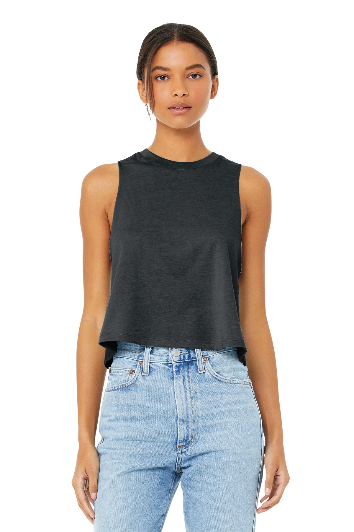 BELLA+CANVAS Racerback Crop Top for Women Gym Wear, Workout, Yoga & Casual Sleeveless Street Style Tank