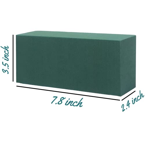 8 Pack Floral Foam Blocks for Fresh and Artificial Flowers, Each (7.8” L x 3.5” W x 2.4” H), Dry and Wet Floral Foam Blocks for Wedding, Birthdays, Home, Office, and Garden Decorations
