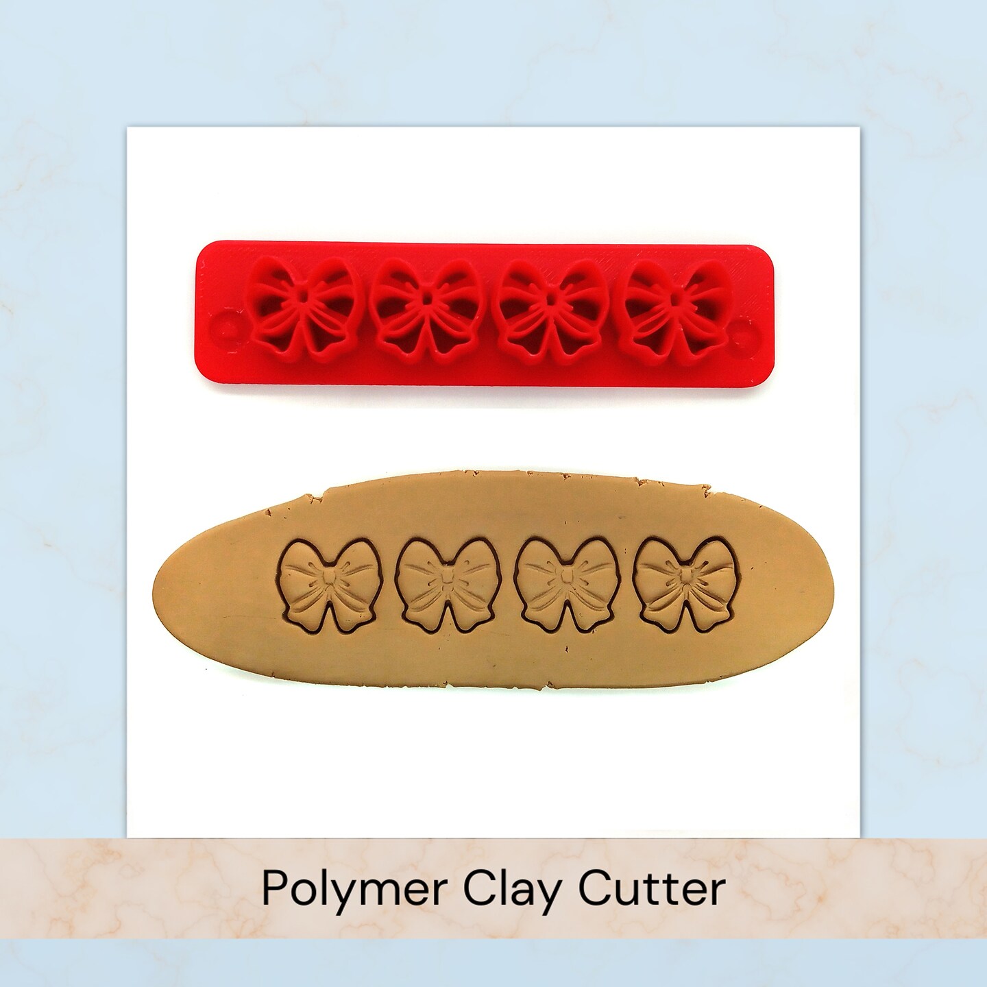 Tiny Bow Clay Cutter, Cuts 4 Miniature Bows, about 5/8 inch wide, Adorabilities