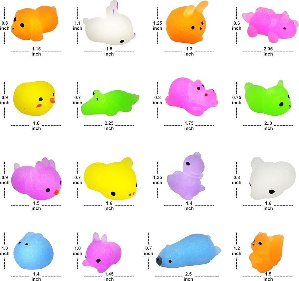 48Pcs Glitter Mochi Squishy Prefilled Easter Eggs Filled with Mochi Toys for Kid