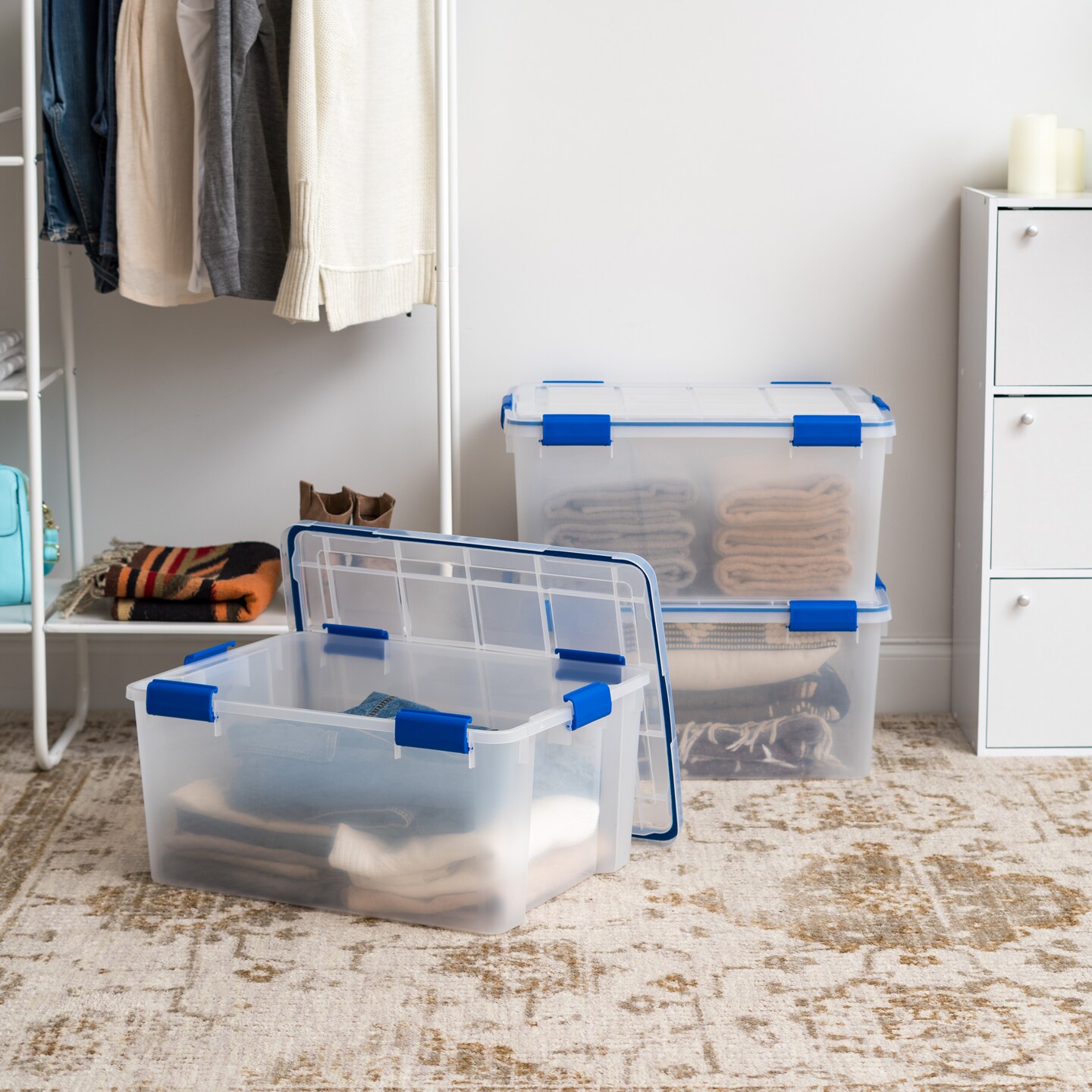 IRIS USA WEATHERPRO Plastic Storage Box with Durable Lid and Seal and Secure Latching Buckles