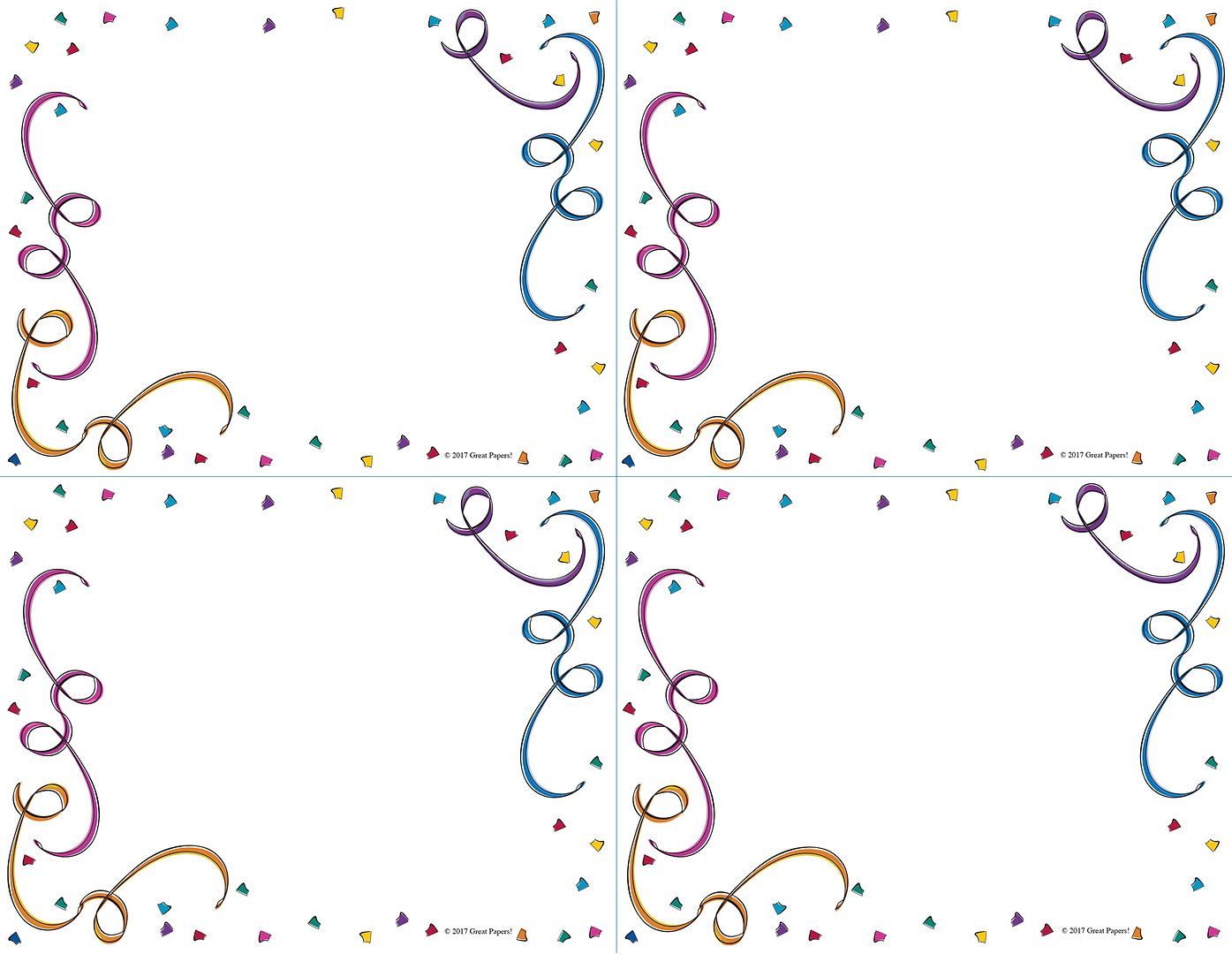 Great Papers! Postcards, 4-Up, Party Elements, Micro-Perforated, 10 sheets 8.5&#x22; x 11&#x22;/4 cards per sheet 4.25&#x22; x 5.5&#x22;, Printer Friendly, 10 sheets/40 cards