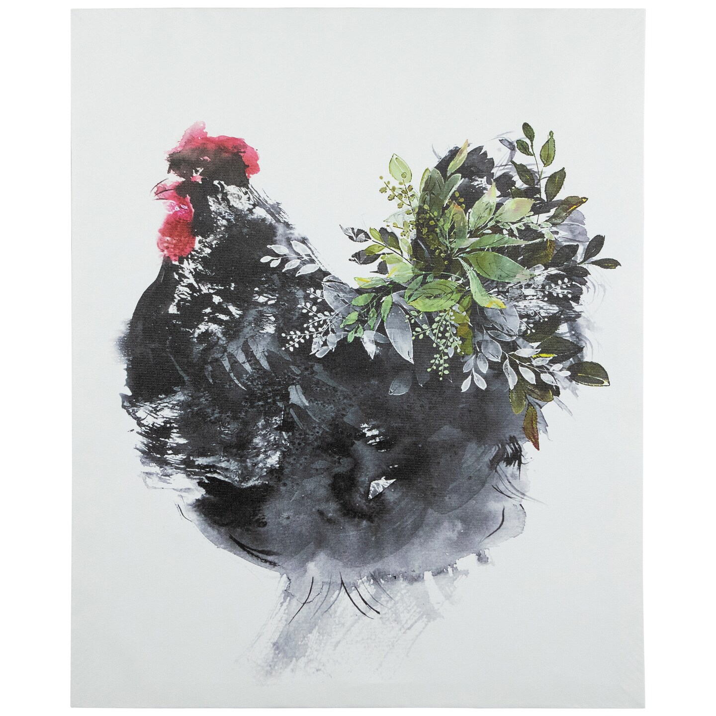 Northlight Rooster with Foliage Canvas Wall Art - 19.5&#x22; x 15.75&#x22;