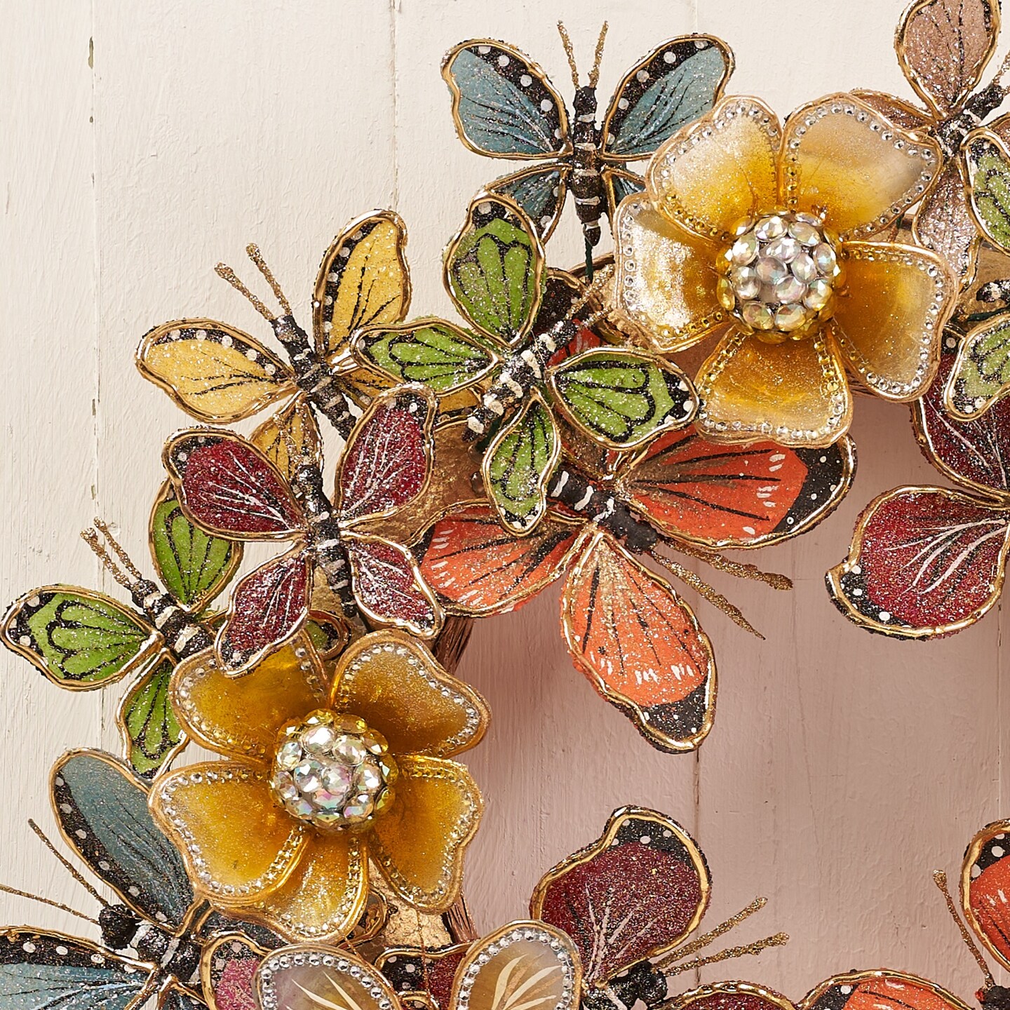 Capiz Butterly Wreath - Handcrafted Premium Easter and Spring Decor Christmas Gift - Holiday Tree