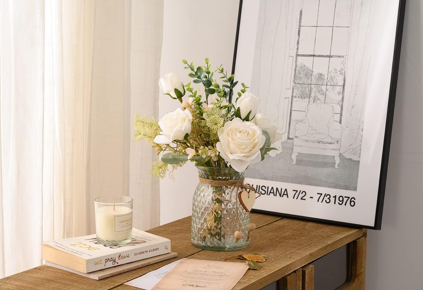 Silk Roses in Vase