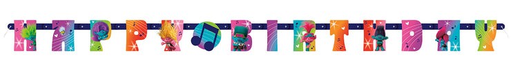 Trolls &#x22;Happy Birthday&#x22; Jointed Banner, 6.25ft, 1ct