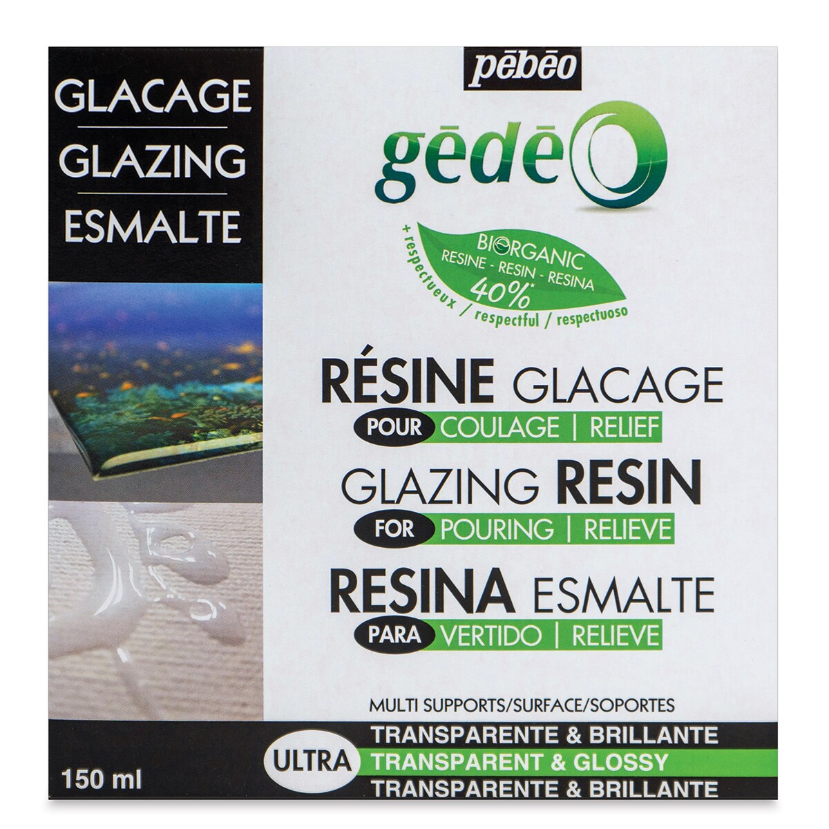 Pebeo Gedeo Bio-Based Resin - Glazing Resin, 150 ml