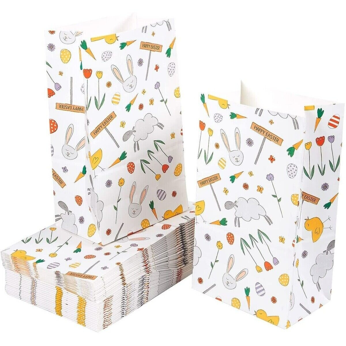 36x Easter Goody Treat Candy Gift Bags Bulk for Holiday Party Favor