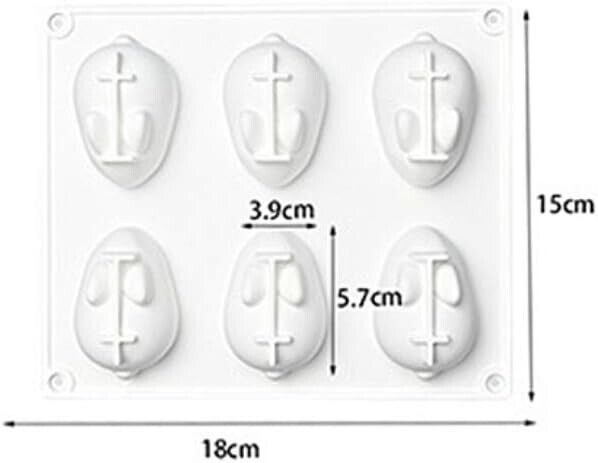 6 Cavity 3D Easter Silicone Bunny Chocolate Mold, Silicone Rabbit Mold