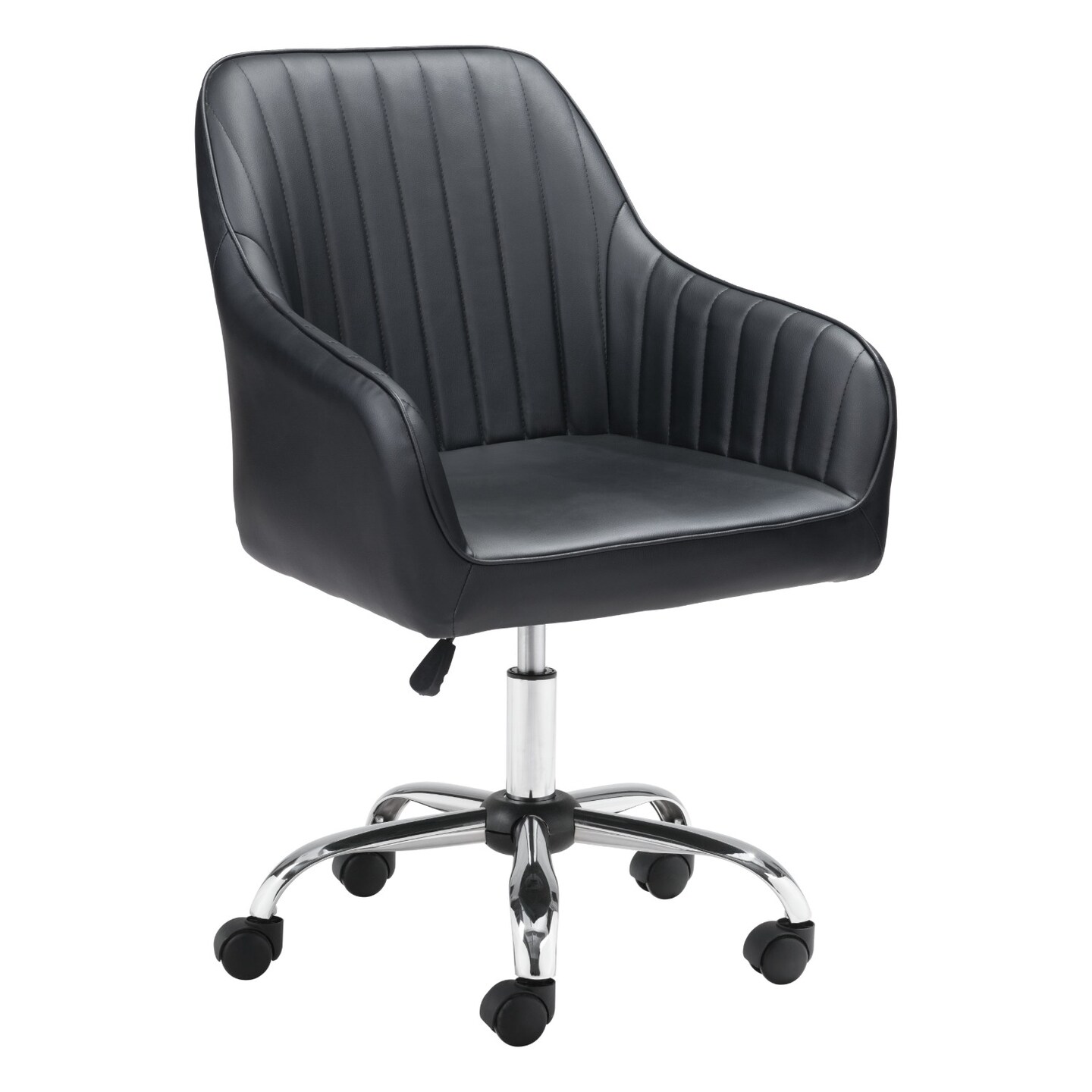 Modern Home 33" Black and Silver Adjustable Upholstered Office Chair
